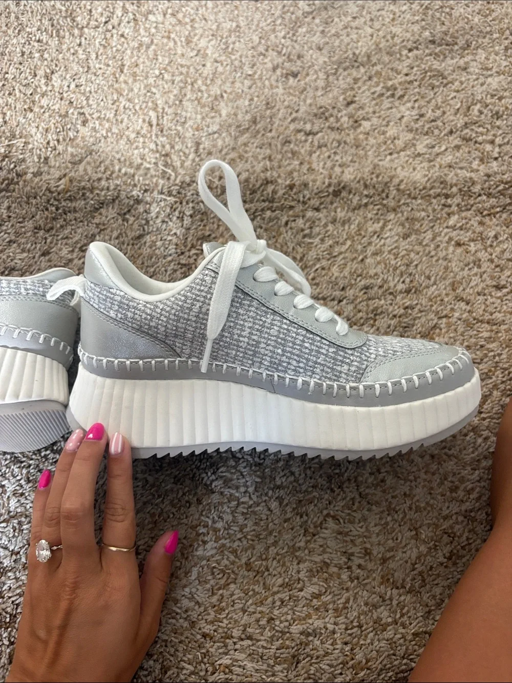 Universal Thread Gray and White Platform Sneakers
